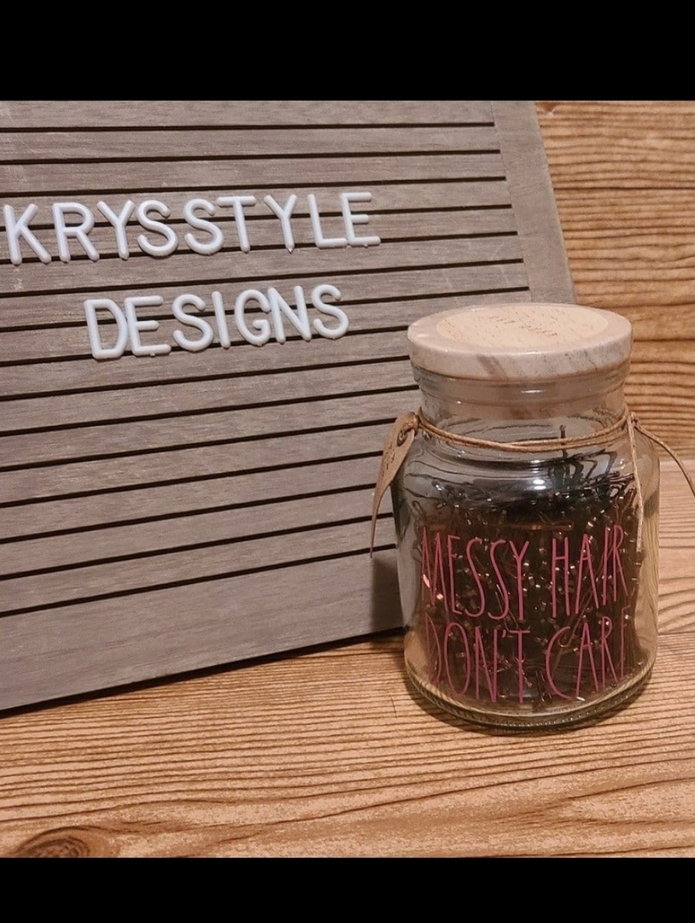 Rae Dunn Messy Hair Dont Care Jar With Hair Pins - Picture 1 of 5